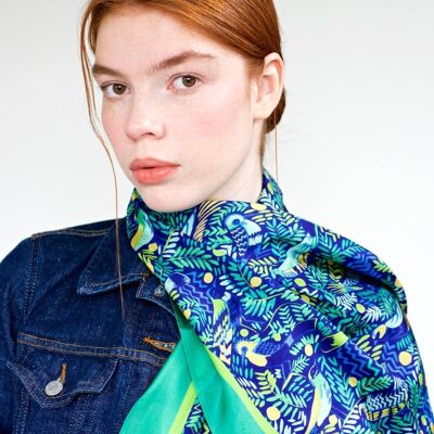 Jungle Birds Silk Scarf