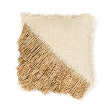 La Housse de Coussin en Coton Raphia - Blanc Naturel - 60x60 1