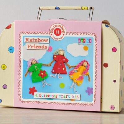 Kit artigianale Rainbow Friends - Borsa con bottoni - Realizza le creazioni dei tuoi bambini