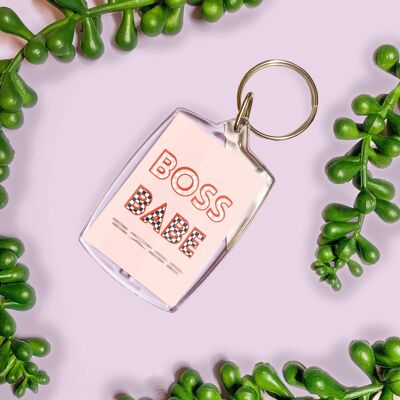 Small business owner - pink boss babe keyring