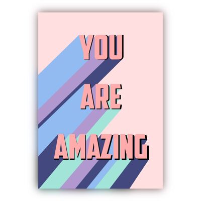You are amazing pink print A4