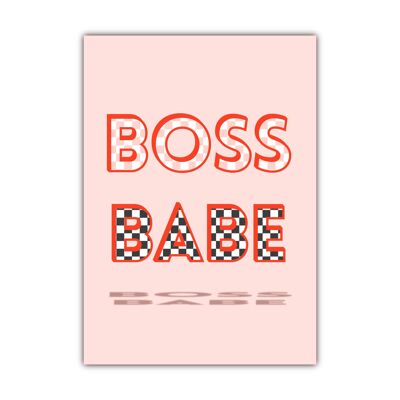 Boss Babe Checkered print A4