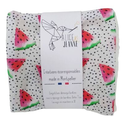 Watermelon washable makeup remover wipes x5