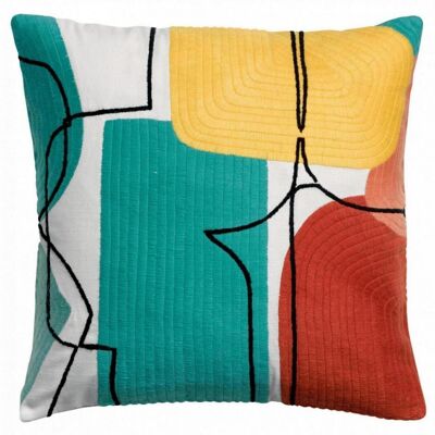 Multico embroidered Romane cushion 45 x 45