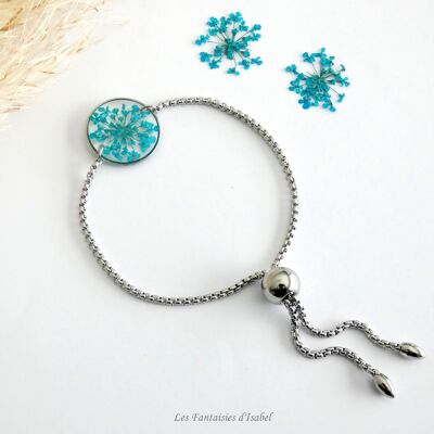 Bracelet rond dentelle de la reine turquoise