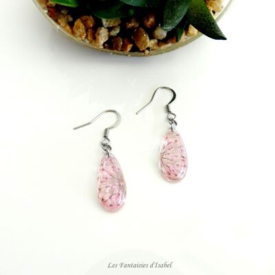 Boucles d'oreilles dentelle de la reine rose