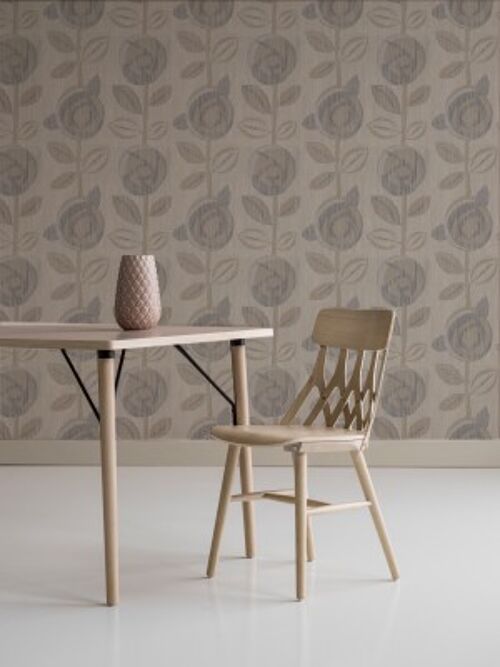 Linen Wallcovering, Rose, Dusty gold
