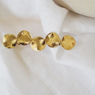 Barrette Tania Small Golden Hammered Rounds
