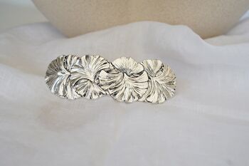 Barrette Salomé Série de Feuilles Argentées