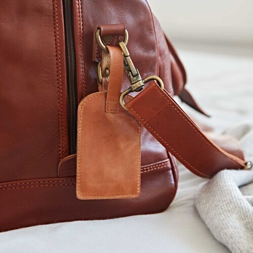 Brown Leather Luggage Tag