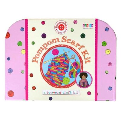Kit artigianale per sciarpa con pompon - Borsa con bottoni - Realizza le creazioni dei tuoi bambini