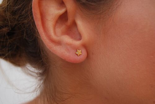 Gold 18K earrings with zirconia, set 2 pieces.