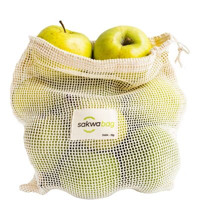 Bolsa de algodón para frutas y verduras 25x30cm M
