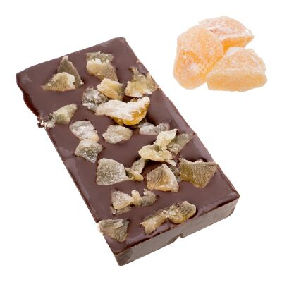 Raw Chocolate Bar with Stem Cut Ginger - 70-dark