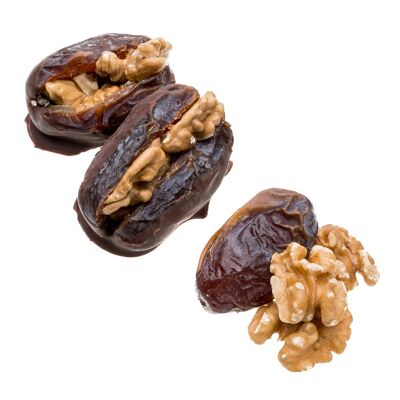 Medjool Dates with Walnut Dipped in Raw Chocolate - 70-dark