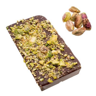 Raw Chocolate Bar Unsalted Pistachio Kernels - 70% - Dark
