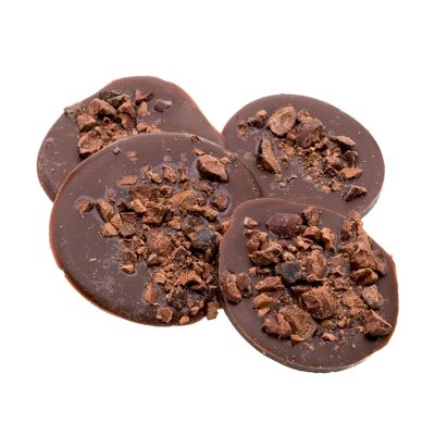 Raw Chocolate Cacao Nib Buttons - 50-milk