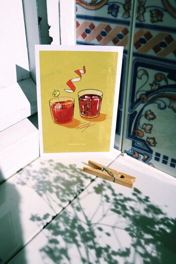 Carte Postale Illustration Tapas - Vermouth 2