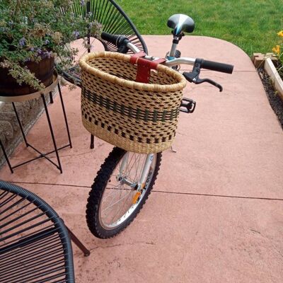 Large Bike Basket Natural Beige Leather