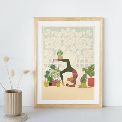 Affiche A3 "Yoga Plantes", impression d'une illustration originale