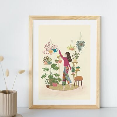 A3 poster "Watering", print of an original illustration