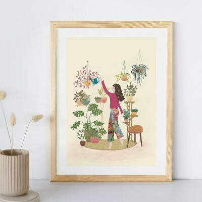 A3 poster "Watering", print of an original illustration