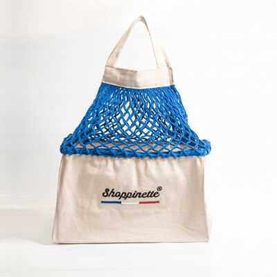 Sac filet Shoppinette brodé M bleu