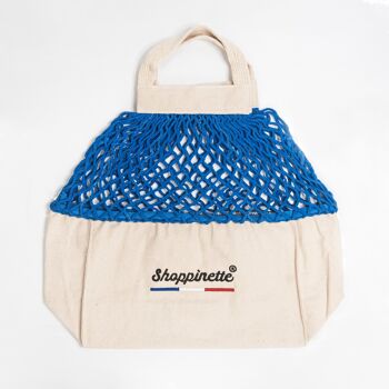 Sac filet Shoppinette brodé M bleu 3