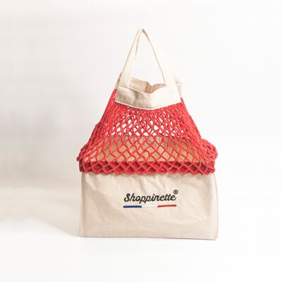 Shoppinette net bag embroidered M red