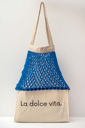 Sac filet La dolce vita XL bleu 2