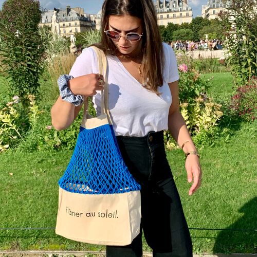 Sac filet Flâner au soleil XL bleu