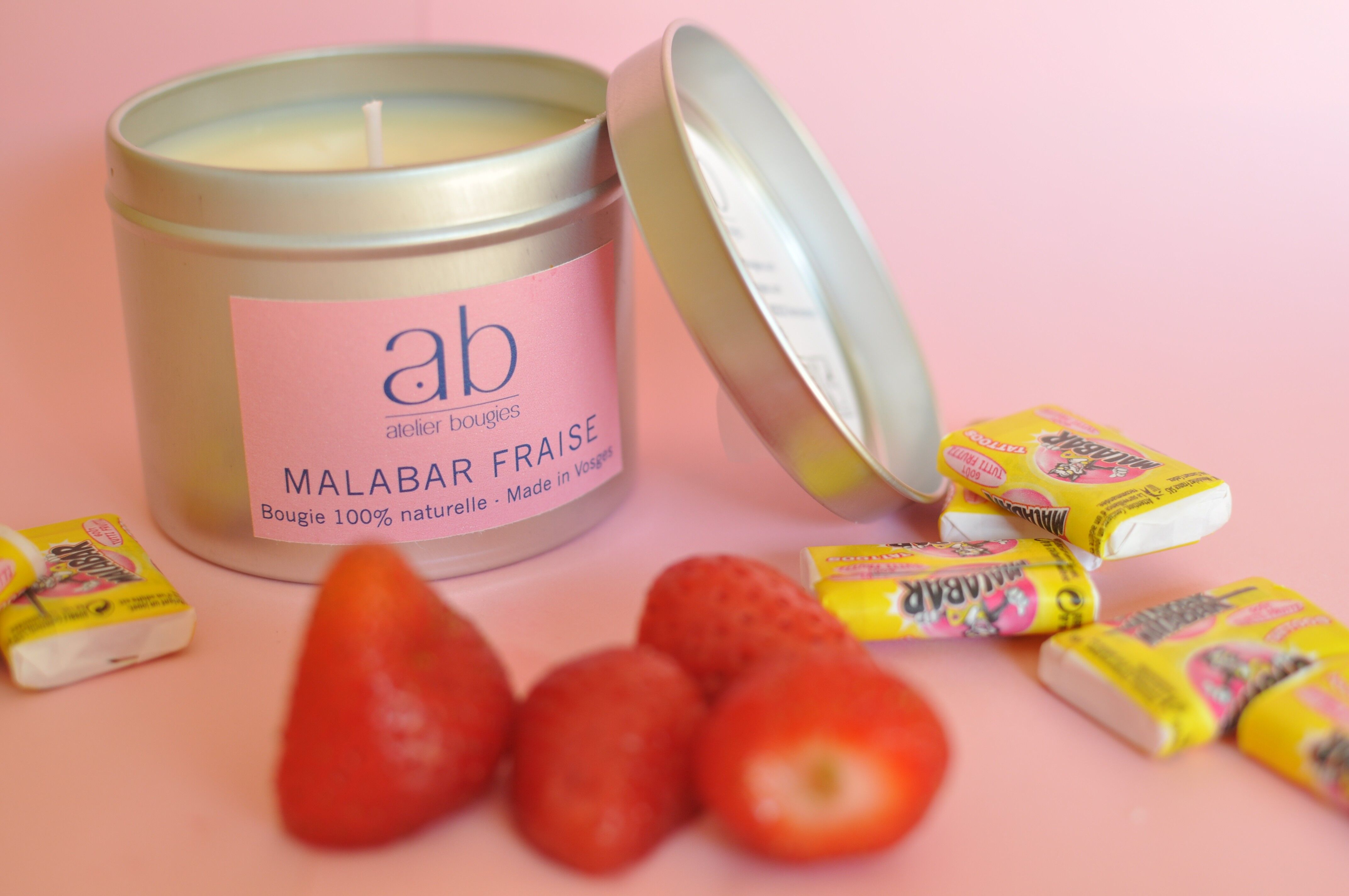 Vela perfumada artesanal MALABAR FRESA 180 gr