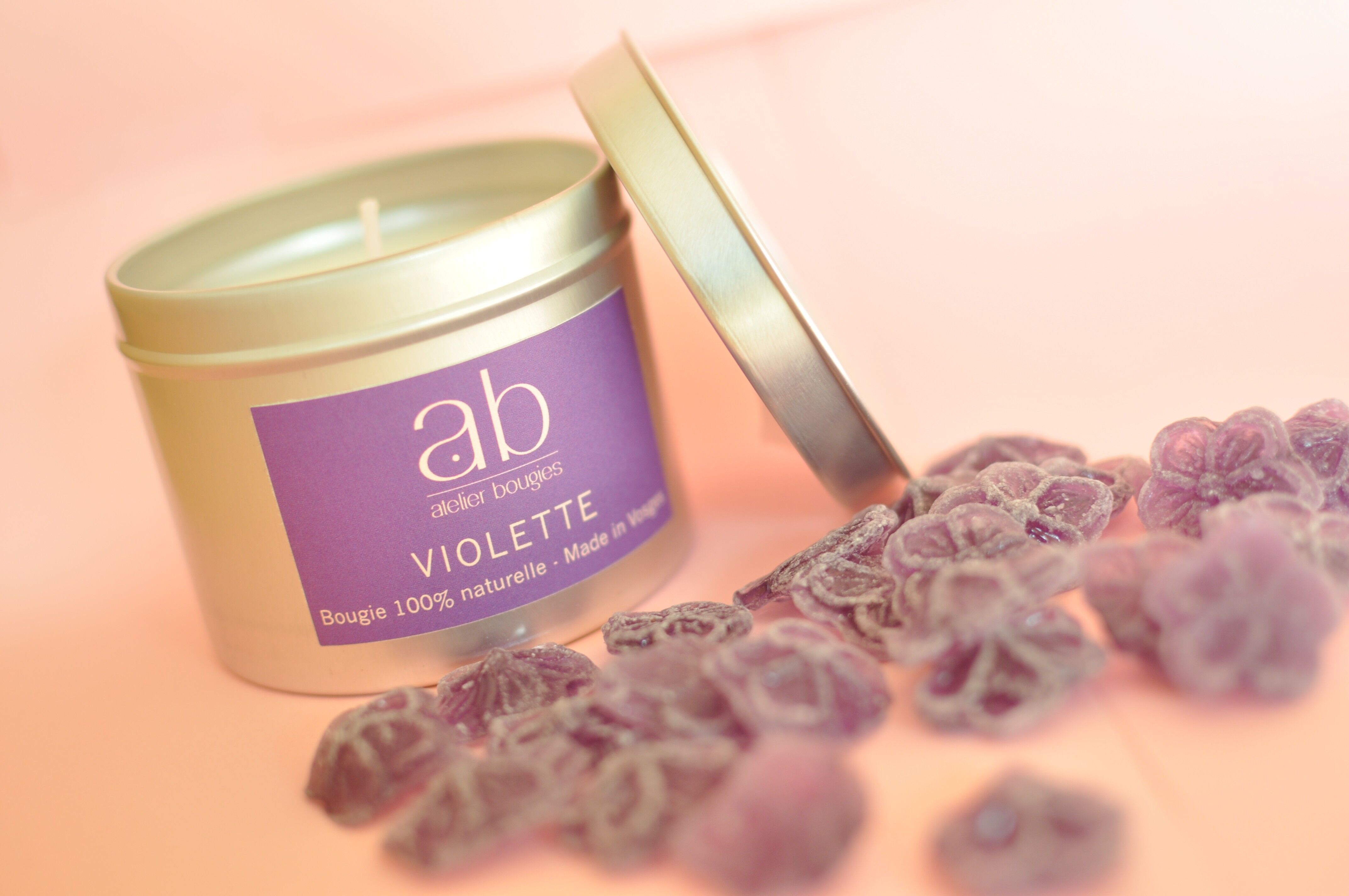 Bougie artisanale parfumée VIOLETTE 180 gr