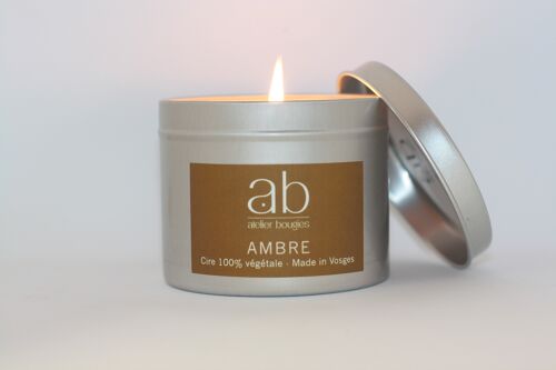 Bougie artisanale parfumée  parfum AMBRE 180 gr