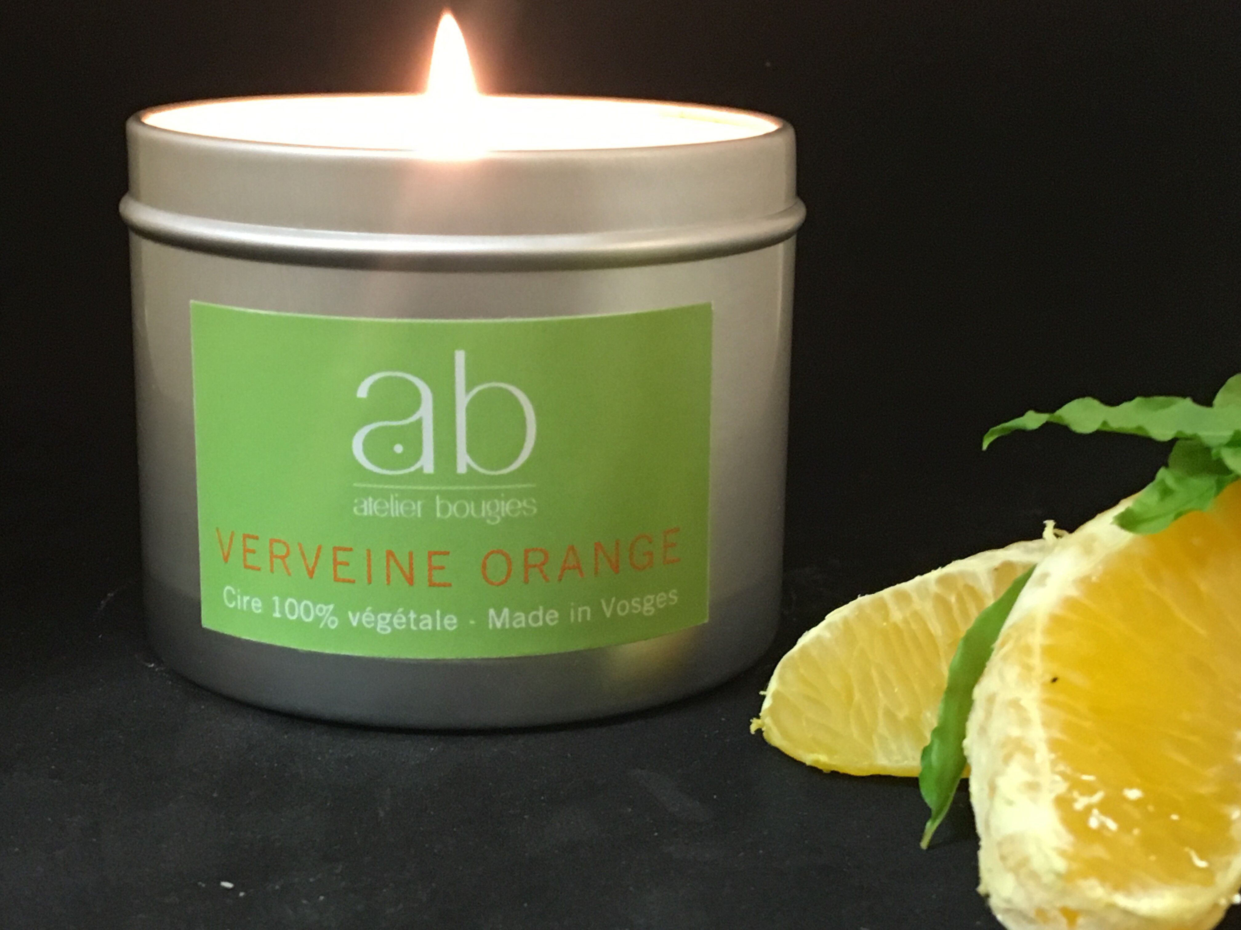 Handgefertigte Duftkerze VERBENA/ORANGE 180 gr