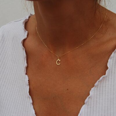 Gold 18K initial necklace
