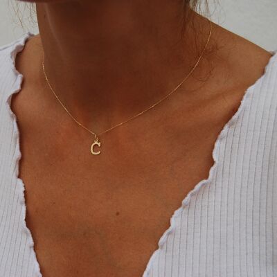 Gold 18K initial necklace