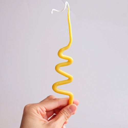 Curly 'wiggle' beeswax candle