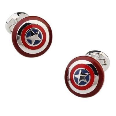 Gemelos de Camisa Escudo Capitán América 16mm
