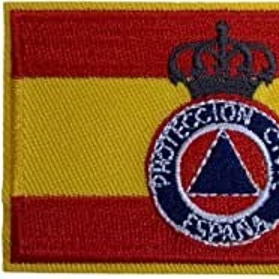 Parche Bandera de España Escudo de Protección Civil