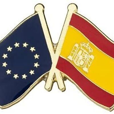 Pin de Solapa Bandera de la Unión Europea y España