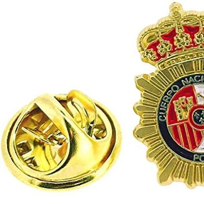 Pin de Solapa Emblema Policia Nacional Dorado Mate