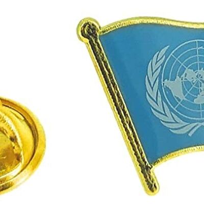 Pin esmaltado a color de la bandera de la ONU