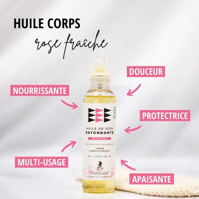 Huile Rayonnante Bio - Rose Fraîche - 150ml