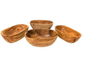 Bol en bois d'olivier pour tapas Nibbles aux formes naturelles Snack Dips Durable 2