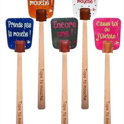 TTM kit 150 - fly swatter - leather - wood - Quality - Craftsmanship - humorous - durable - ecological - Elegant - Practical - Garden - Insects - Decoration