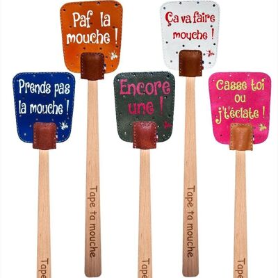 TTM kit 150 - fly swatter - leather - wood - Quality - Craftsmanship - humorous - durable - ecological - Elegant - Practical - Garden - Insects - Decoration
