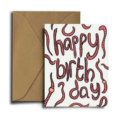 Worm Birthday Card (W)
