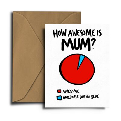 Awesome Mum Pie Chart Greeting Card