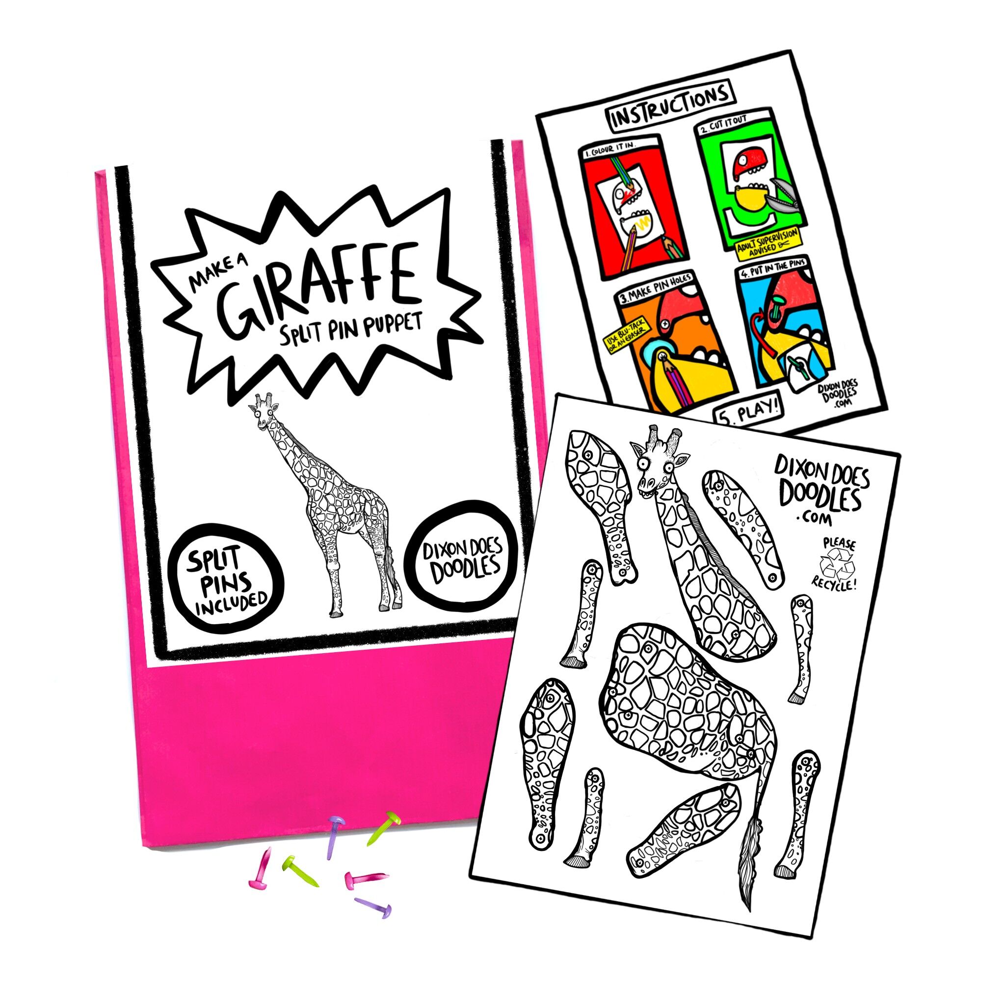 Buy wholesale Giraffe Split Pin Puppet Pack